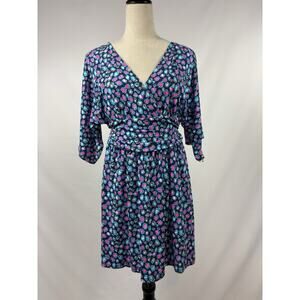 Lilly Pulitzer Parigi Romper Skort Blue Print Small Surplice Neckline